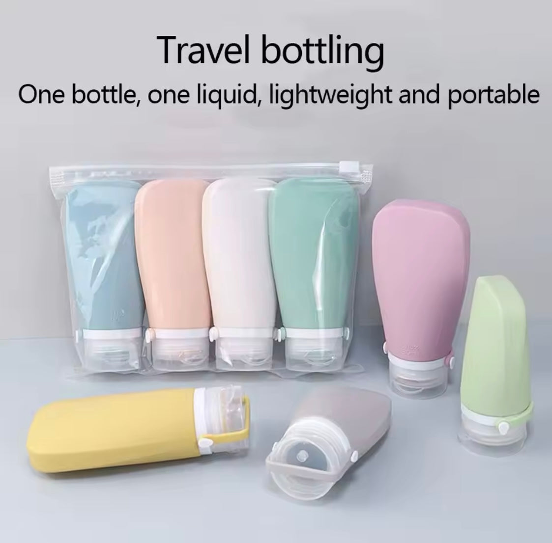Silicone Refillable Travel Bottle, Portable Leakproof Shampoo Bottle, Container Squeeze Tube Empty Bottle Silicone Refillable Travel Bottle, Portable Leakproof Shampoo Bottle, Container Squeeze Tube Empty Bottle